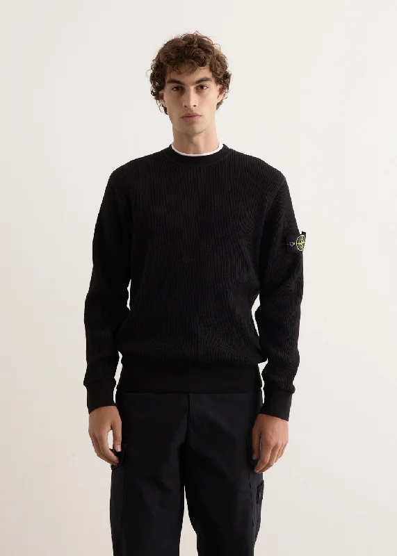Men's Sweaters with SequinsOrganic Cotton Waffle Crewneck