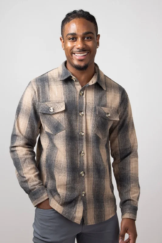 Men's Coats for Big and Tall1897 Original Plaid Shirt Jacket for Men in Beige | 5PJ7445M-BEIGE